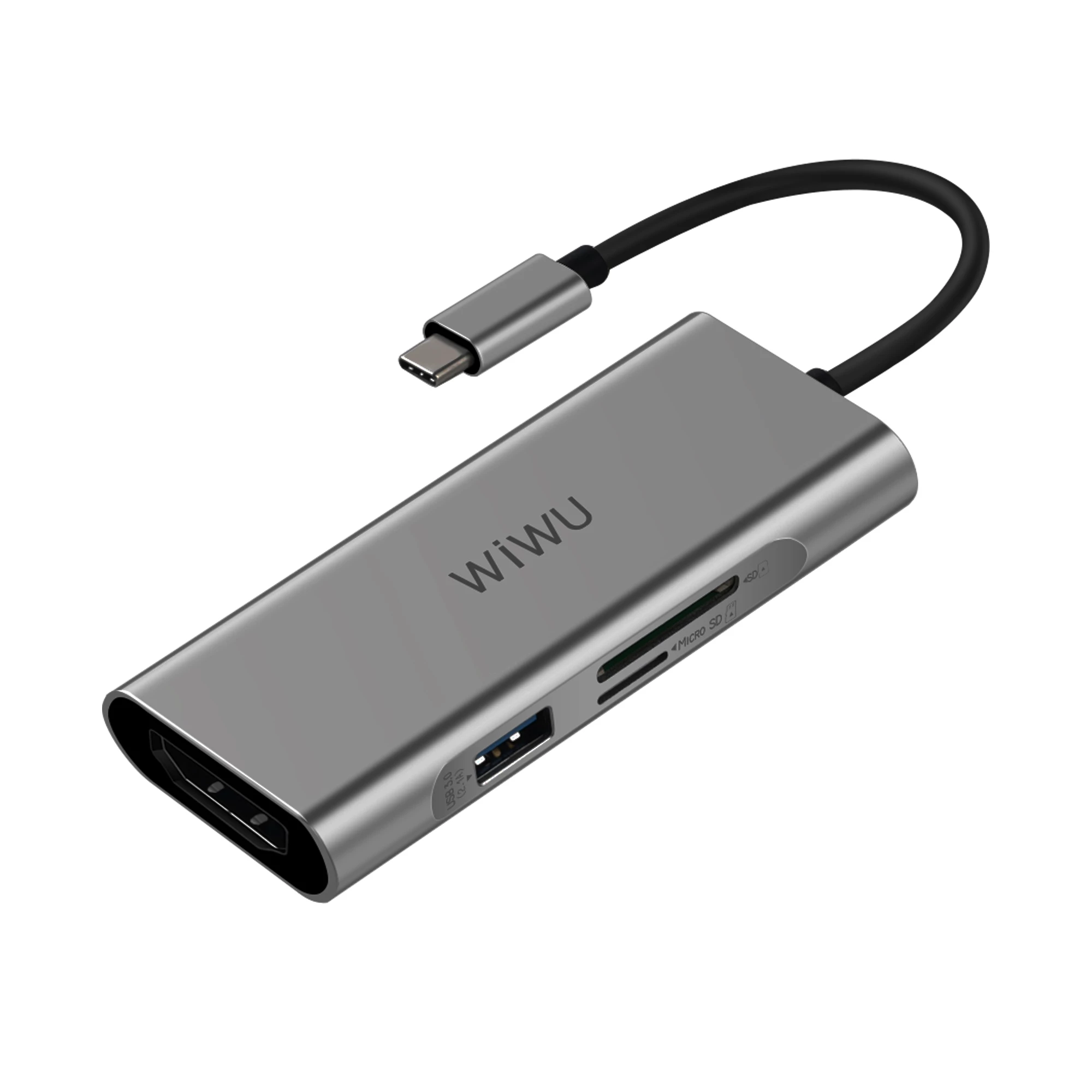 WiWU Apollo A731TH 7 in 1 USB-C Hub Gray