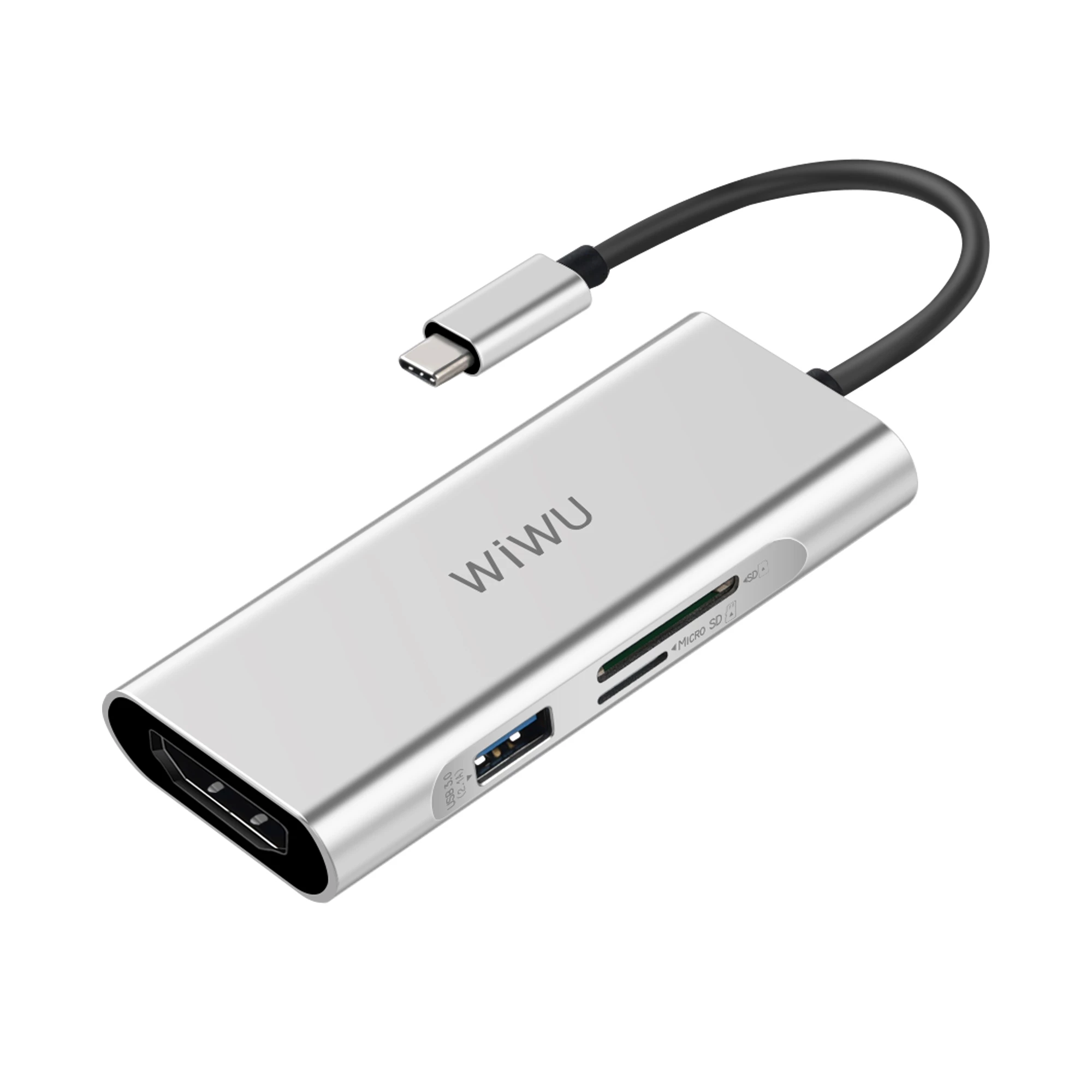 WiWU Apollo A731TH 7 in 1 USB-C Hub Silver