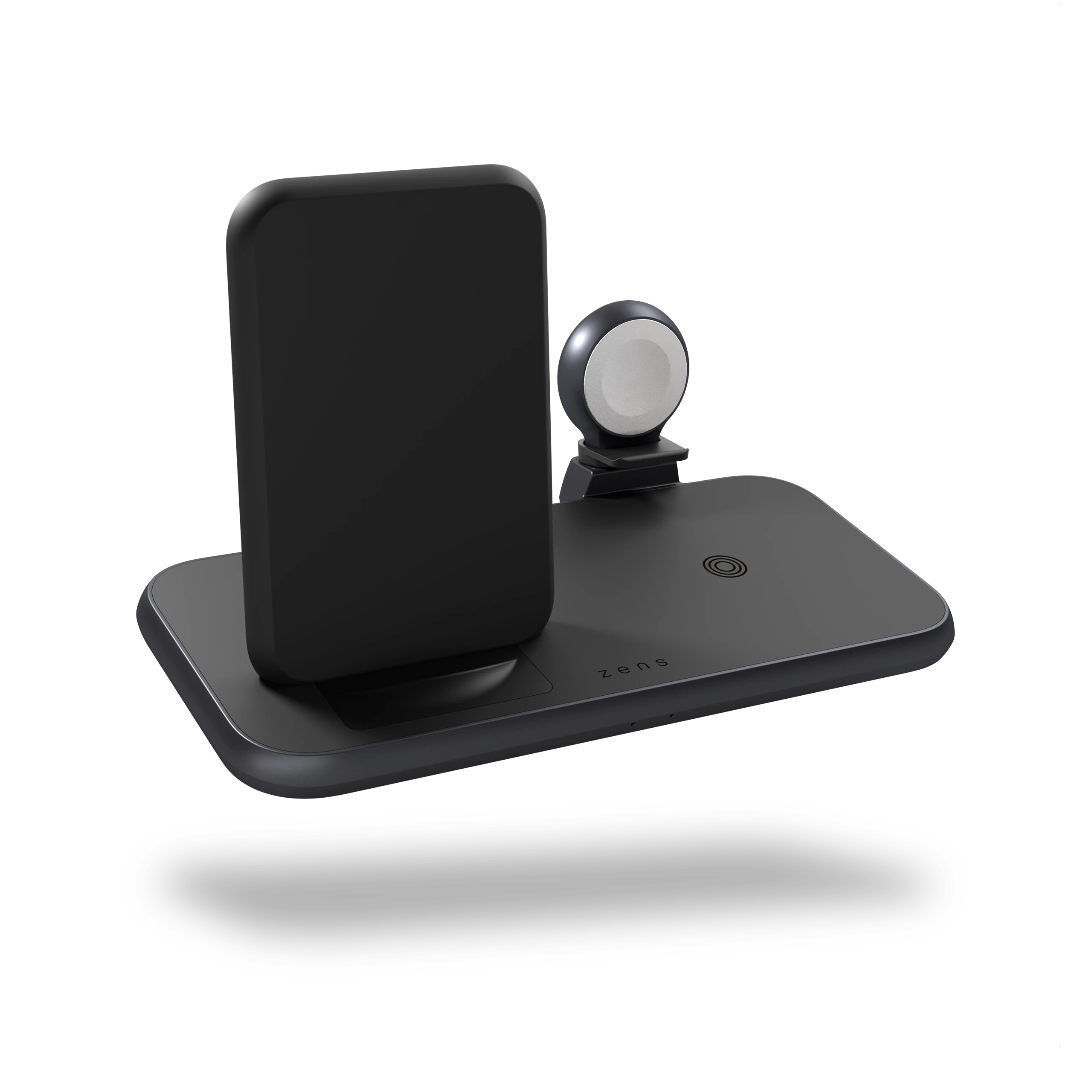 Zens Stand + Watch 4 in 1 Aluminium Wireless Charger Black with 45W USB-C PD Wall Charger (ZEDC15B/00)
