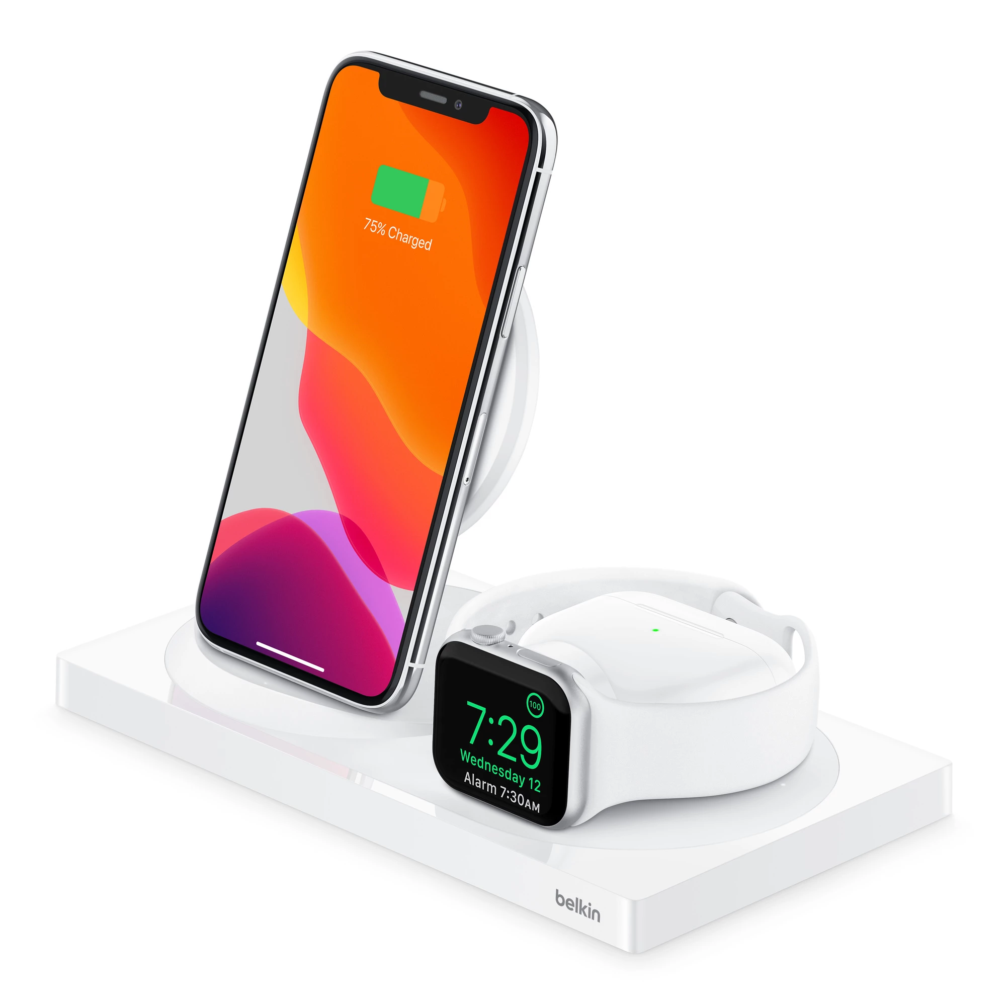 Купить Беспроводное зарядное устройство для Belkin BOOST↑CHARGE™ 3-in-1  Wireless Charger для iPhone + Apple Watch + AirPods - White  (WIZ004ttWH-APL) выгодно в Киеве | цена и обзор в интернет магазине NewTime