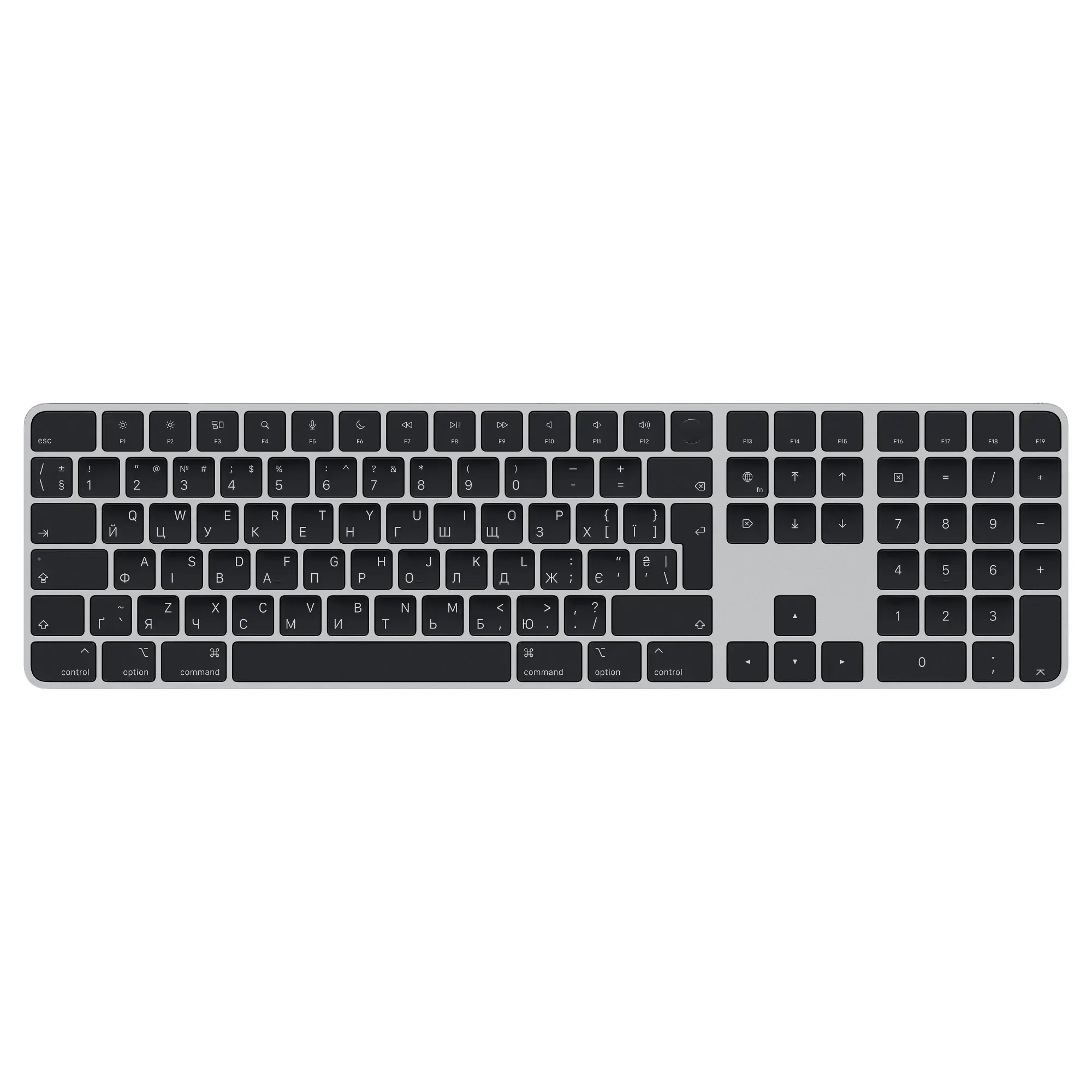 Купить Apple Magic Keyboard with Touch ID and Numeric Keypad for Mac models  with Apple silicon - Ukrainian - Black Keys (MMMR3UA/A) | украинская  раскладка выгодно в Киеве | цена и обзор