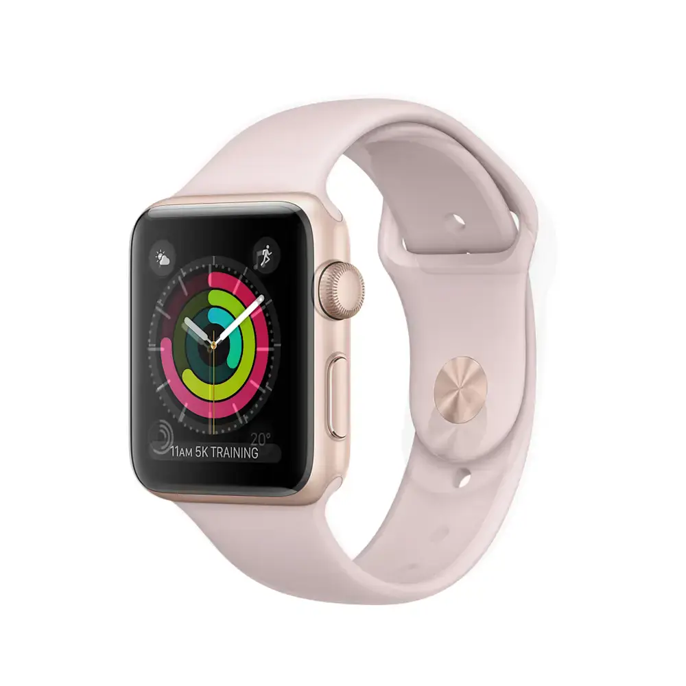 Apple Watch Series 3 GPS 38mm Gold Aluminum Case with Pink Sand Sport Band MQKW2 NewTime