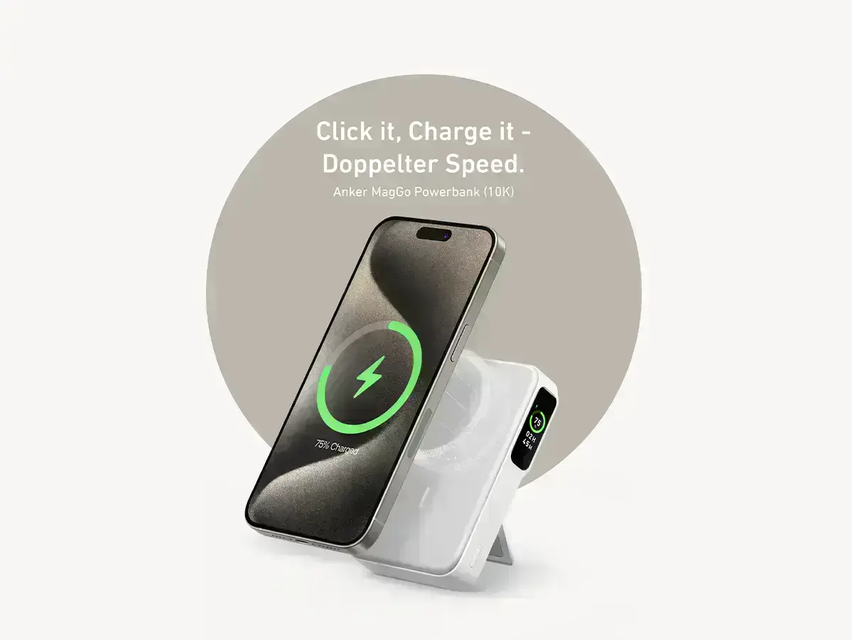 Купити Магнітний павербенк екраном та підставкою Anker MagGo Power