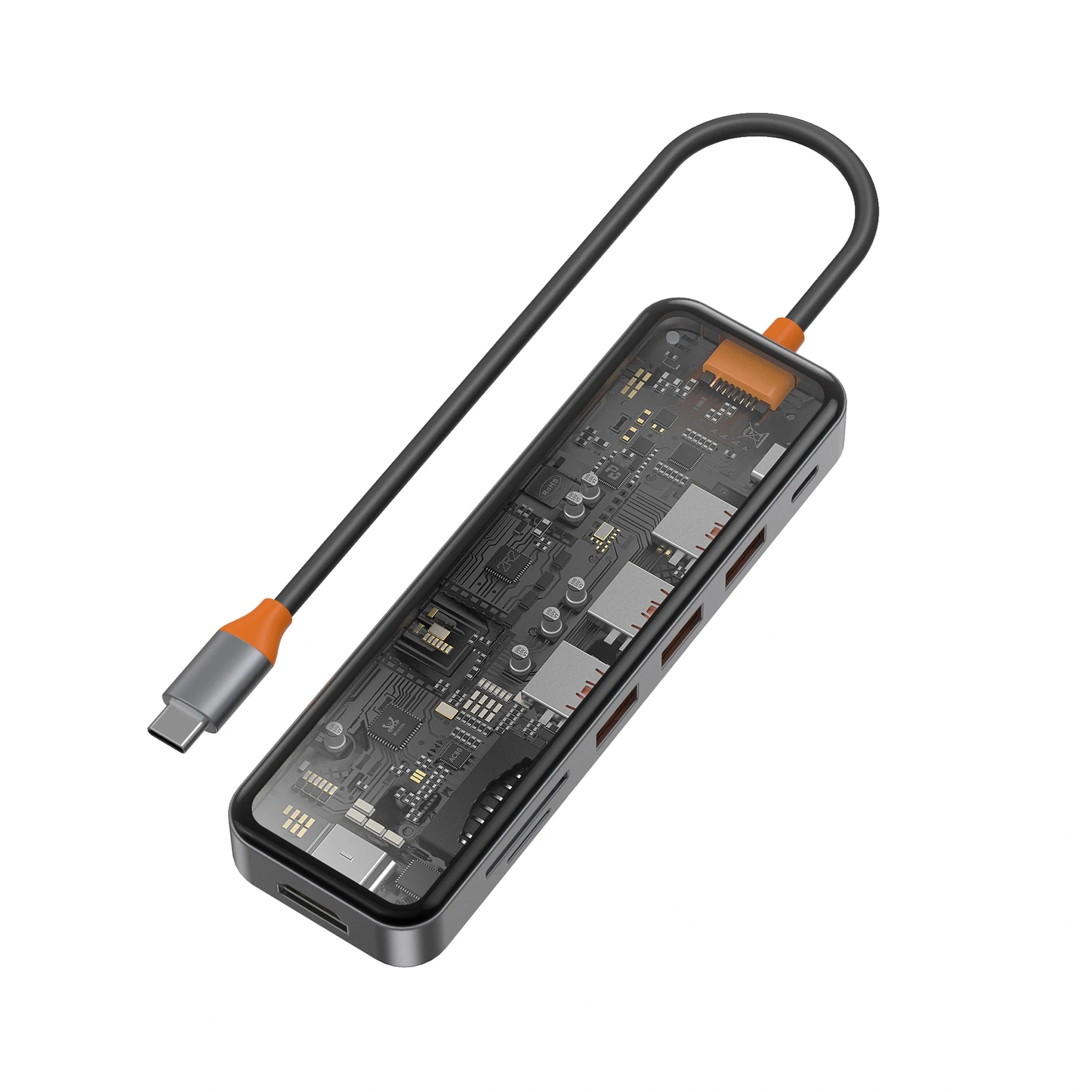 Адаптер WIWU Cyber Hub 7in1 USB-C to 3xUSB3.0+HDMI+USB-C+SD/Micro SD