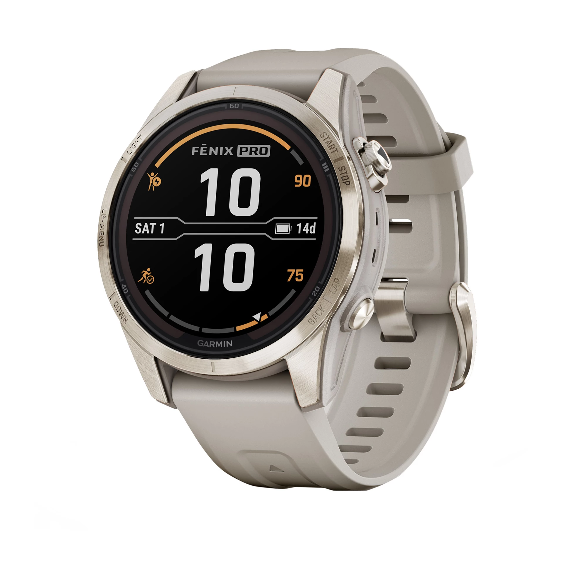 Смарт-часы Garmin Fenix 7S Pro Sapphire Solar Edition | 42 мм Soft Gold with Light Sand Band (010-02776-15)