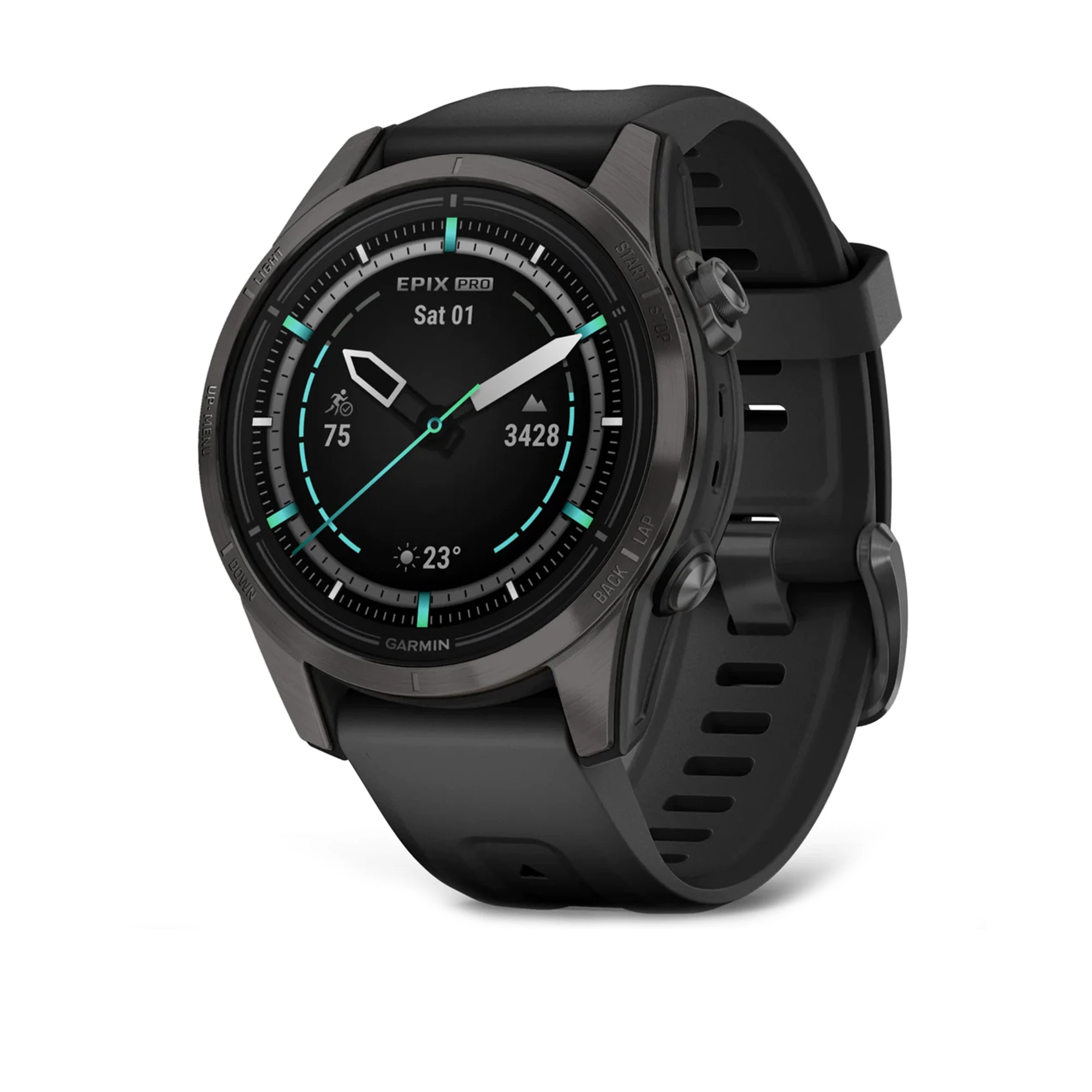 Смарт-часы Garmin Epix Pro (Gen 2) Sapphire Edition | 42 mm Carbon Grey DLC Titanium with Black Band (010-02802-15)