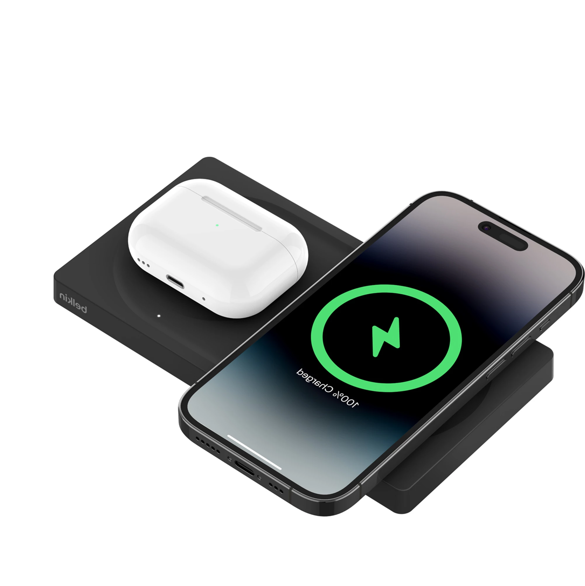 Бездротова зарядна панель Belkin BoostCharge Pro 2-in-1 Wireless Charging Pad with Official MagSafe Charging 15W - Black (WIZ019ttBK)