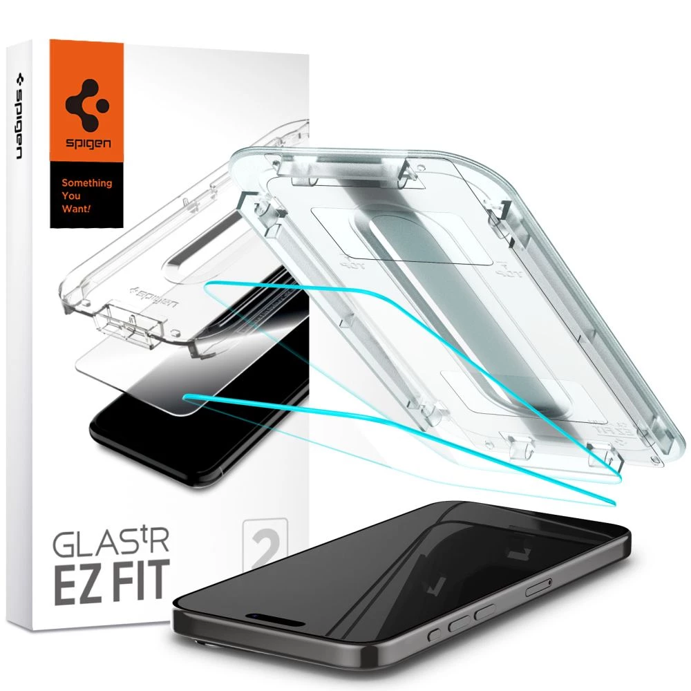 Защитное стекло для телефона Spigen EZ Fit Glas.tR Crystal Clear для iPhone 15 Pro Max (AGL06872)