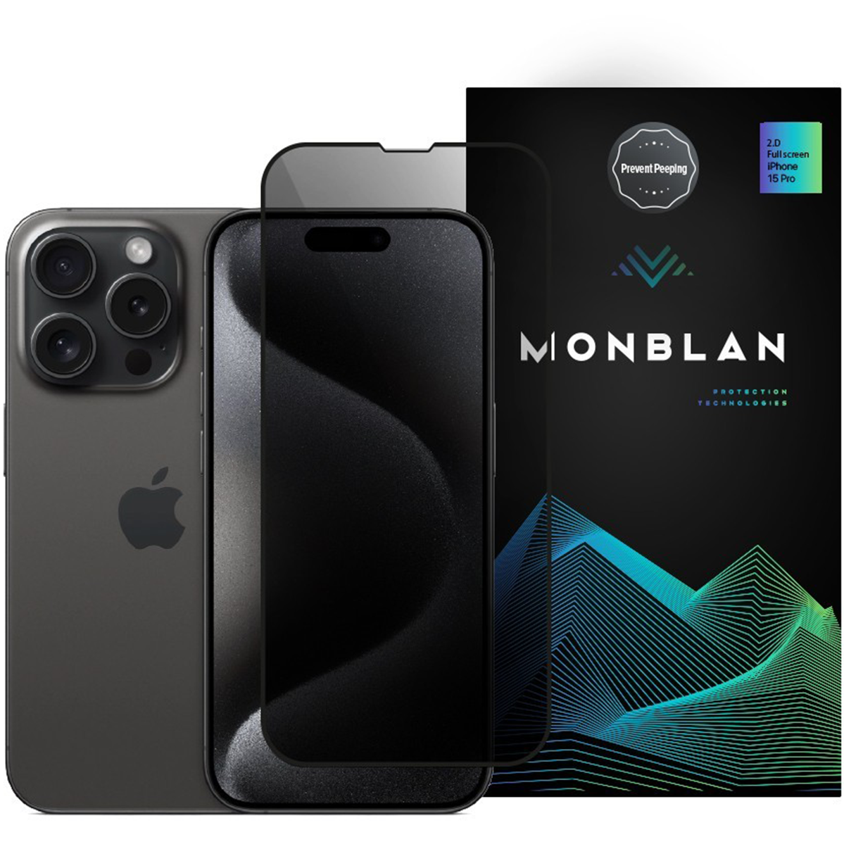 Защитное стекло конфиденциальности Monblan для iPhone 15 Pro