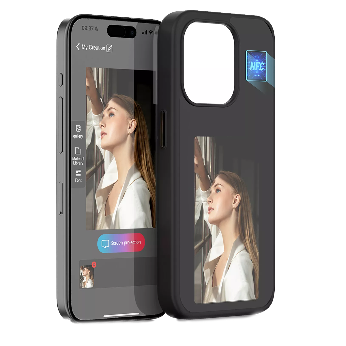 Купить Чехол с цветным дисплеем NFC Photo Case for iPhone 15 Pro - Black  выгодно в Киеве | цена и обзор в интернет магазине NewTime