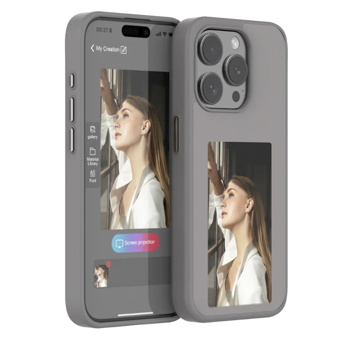 Купить Чехол с цветным дисплеем NFC Photo Case для iPhone 15 Pro Max - Gray  выгодно в Киеве | цена и обзор в интернет магазине NewTime