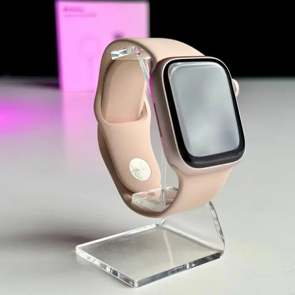 NEW NO BOX Apple Watch Series 9 GPS 41mm Pink Aluminum Case with Light Pink Sport Band S M MR933 NewTime