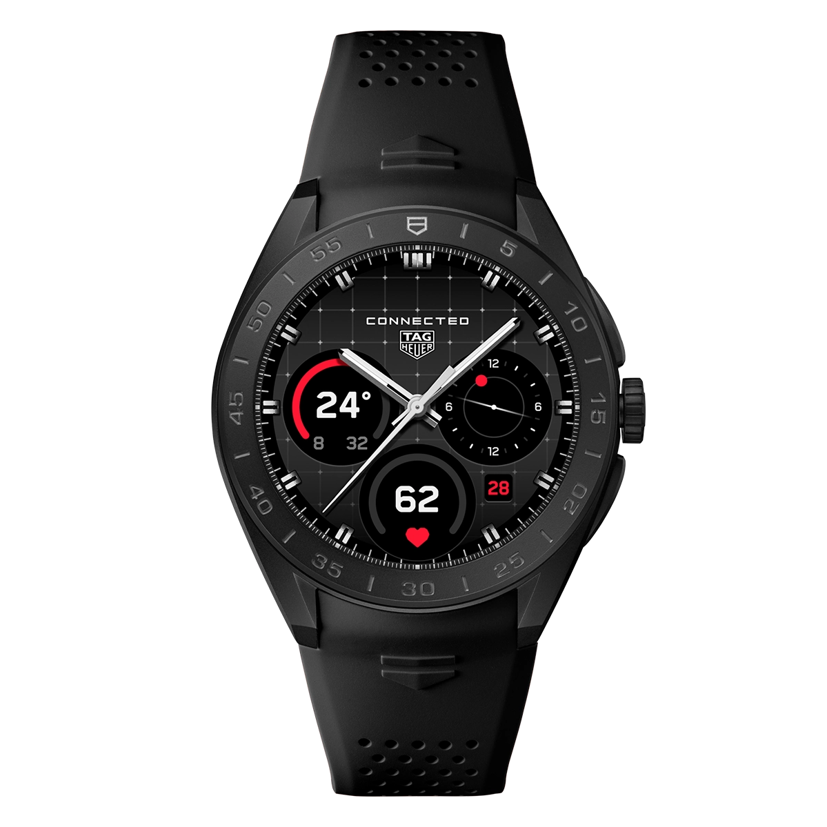 ブラック シリコン 腕時計バンド TAG HEUER E3,E4 45 mm Amazon.co.jp